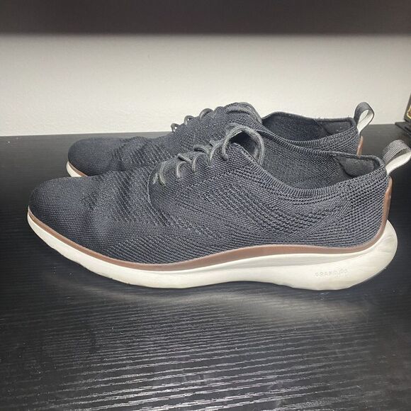 Cole Haan Mens 3.ZEROGRAND Black Wingtip Oxford Knit Shoes Size 11 M C29296 - Picture 3 of 9